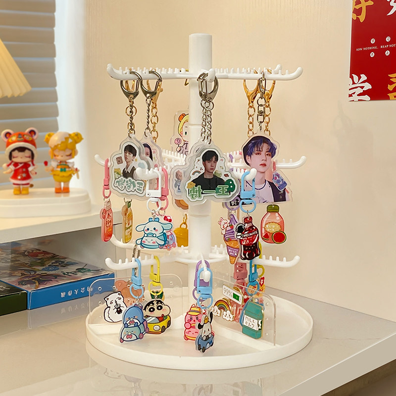 キーホルダー収納ラック、グカスタンドディスプレイラック、小型ブレスレットラック、回転フック、多段式ジュエリーディスプレイラック