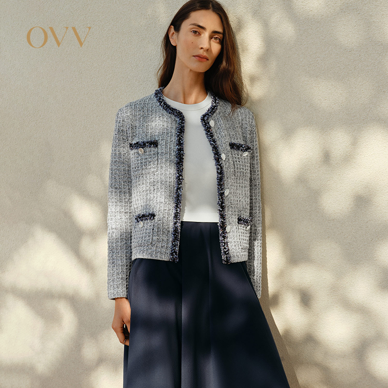 [Classic Tweed] Ovv Spring/Summer Hot Sale Women's Casual Long-Sleeve Knitted Cardigan Gwzaj15013A