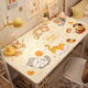 Leather desk mat for children's learning desktop protection mat for students' writing desk cartoon cat tablecloth without washing