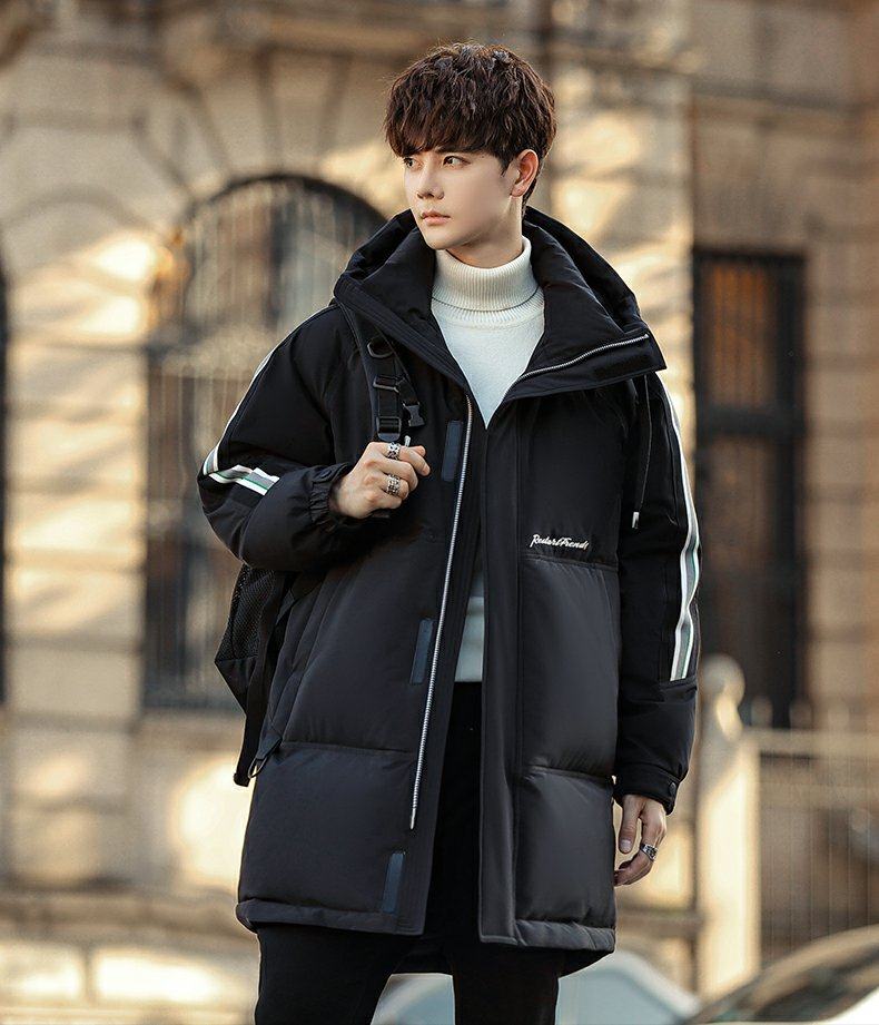 反季促销 鸭鸭 23年款 男式中长加厚连帽羽绒服 199元包邮（￥799-600） 3色可选