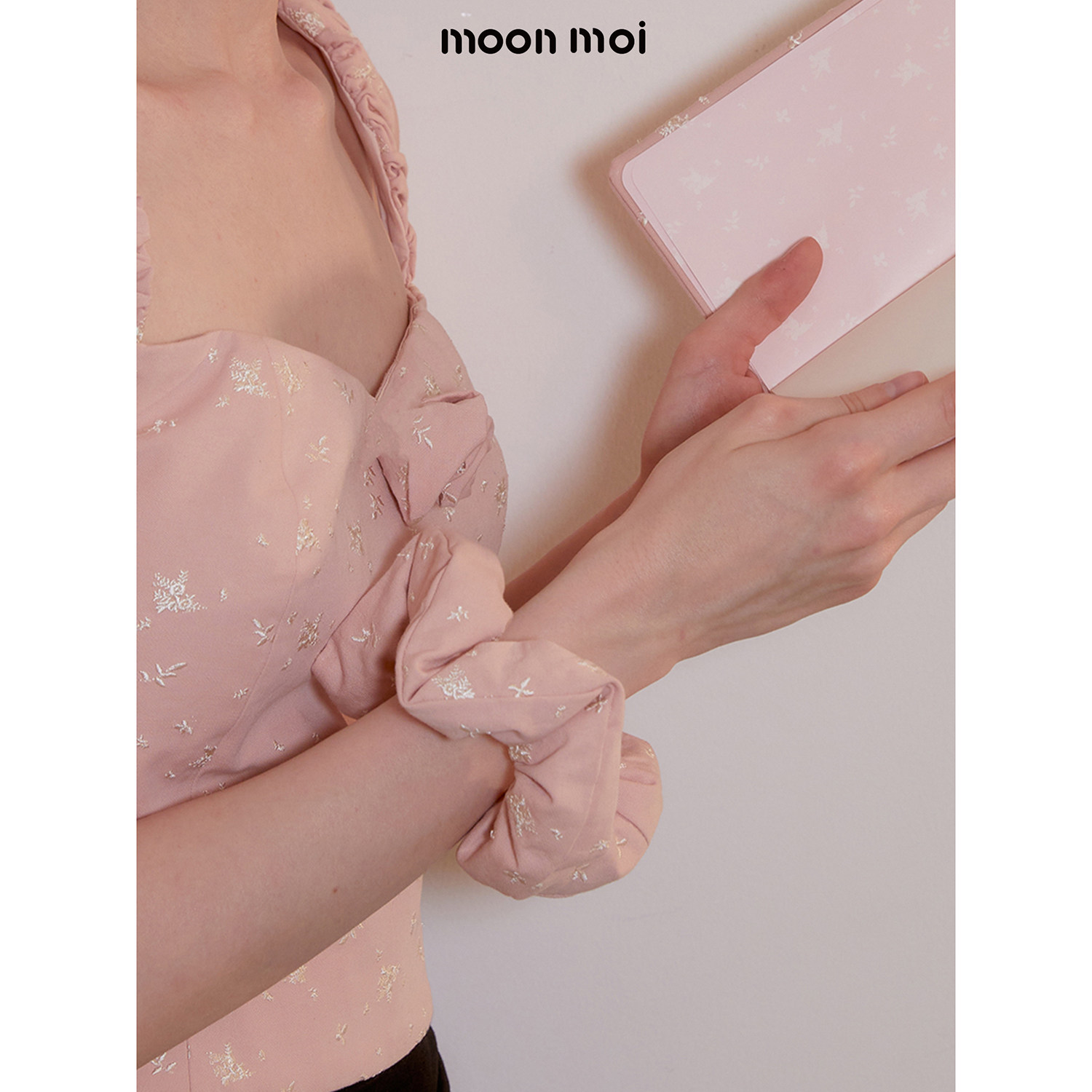 Moonmoi| роуз Не спать рельеф жаккард вышивка большой кишечник резинка для волос Корейский пилюля головной убор послать веревку