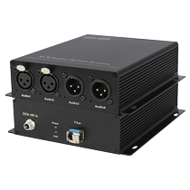 楠千 广播级2路双向卡侬音频光端机平衡无底噪两路正反向光纤收发器 卡侬座XLR光延长器24Bit单纤SC FC LC S