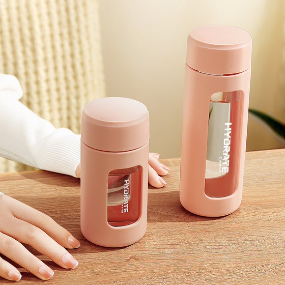 Water Cup for Women, Glass Cup with High Aesthetic Appeal, Summer Double-Layer Insulation, Heat-Resistant, High Borosilicate with Tea Infuser, Cute Cup for Brewing Flower Tea