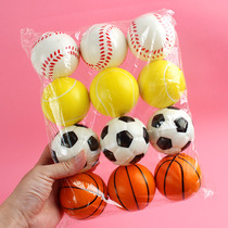 Classe de balle éponge Maternelle jouet Maternelle Mini petite balle en cuir souple balle élastique à bille pour le basket-ball de football