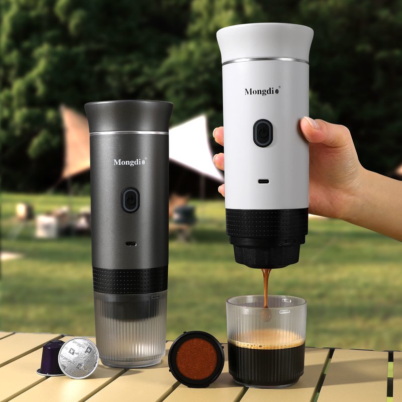 Mongdio Portable Electric Coffee Machine, Home Espresso Machine, Capsule Machine, Outdoor Camping Coffee Appliance