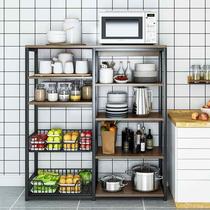 Kitchen rack floor-standing multi-layer storage rack multi-function microwave rack household cupboard storage cabinet space saving
