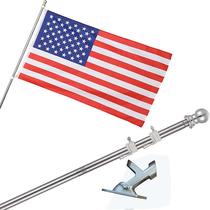 Cross-border factory direct supply 6ft outdoor 1 8m hanging anti-winding free rotating flagpole 5-section stainless steel flagpole