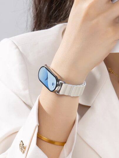 Suitable for Xiaomi Mi Band 9 Strap, 8 Watch, 10 Wristband, 7 Autumn and Winter, 6 New Model, Nfc Version, Smart 5 Sports 4 Magnetic Silicone 3 for Men and Women, Ninth Generation Replacement Strap, High-End Wristband, Watch Chain, Niche Accessories