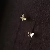 GOLDtutu 14k Solid Gold Butterfly Earring Mini Dainty Women