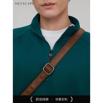 Pure cotton worsted stretch right shoulder team sweatshirt customized educational institution work clothes half zipper stand collar with embroidered patterns