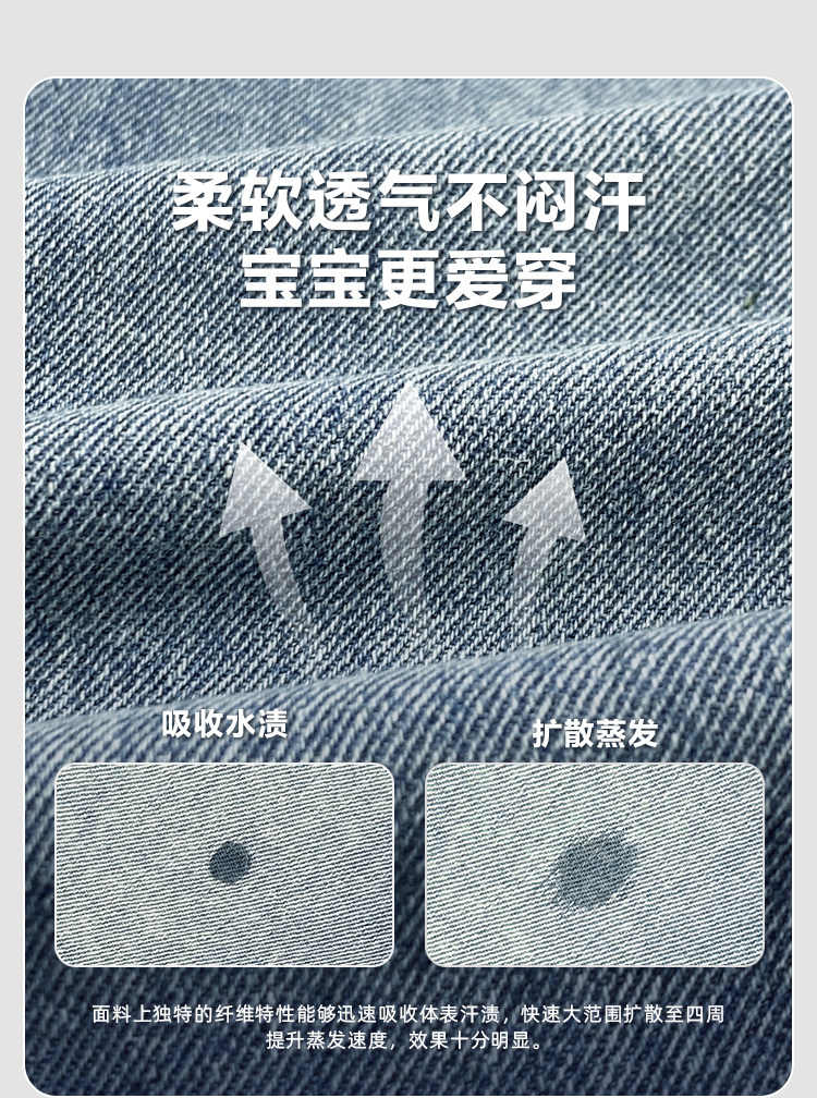 海妈家童装男童牛仔短裤夏季薄款2026新款儿童五分裤子青少年中裤 — 7
