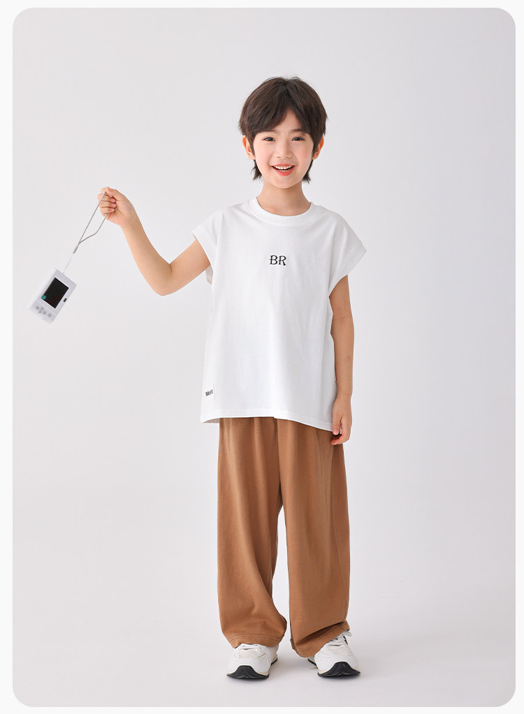 Haima's Boys' Pure Cotton Summer Thin Vest 2026 New Style Children's Sleeveless T-Shirt Boys' Outerwear Set Trendy — 17