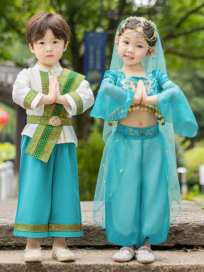 Ropa Dai para niños, mujeres y niños, Xishuangbanna, minorías étnicas de Yunnan, ropa tailandesa exótica