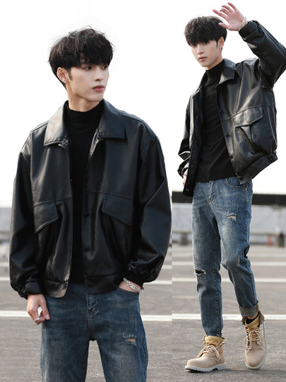 Модная брендовая мужская кожаная куртка на осень и зиму, новая высококачественная красивая мужская мотоциклетная куртка-пилот плюс бархат