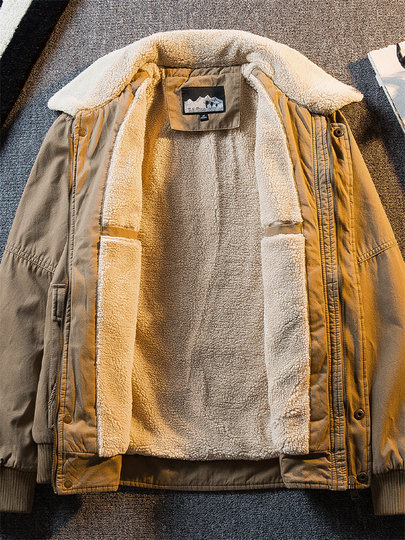 潮牌男士工装保暖棉服2025新款高端夹棉加厚夹克痞帅男装冬季外套