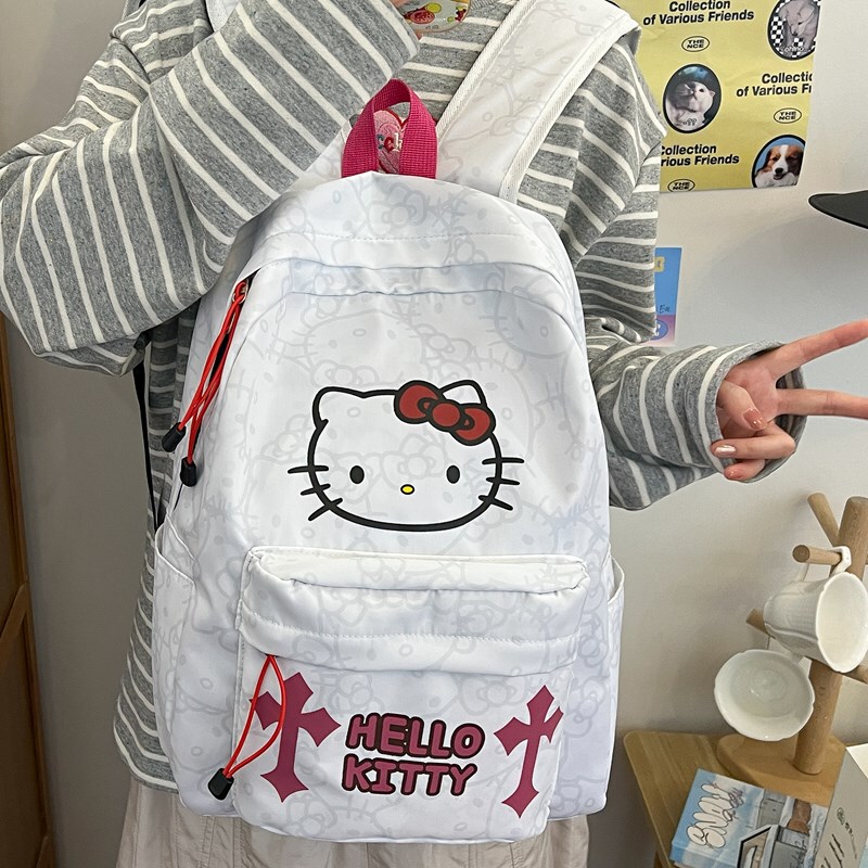 Hellokitty Schoolbag for Female Junior High School Students with Good Looks and Unique Style for Elementary School Students in Grades Three to Six Kt Cat Backpack Hellokitty Schoolbag for Female Junior High School Students with Good Looks and Unique Style for Elementary School Students in Grades Three to Six Kt Cat Backpack