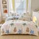 New 100% cotton four-piece set bedding for men simple pure cotton 4-piece set. Quilt cover single and twin beds 18 meters 1.