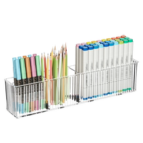 Wall-mounted pen holder large capacity divided desk stationery rack children boys and girls watercolor pen paintbrush marker pen storage box