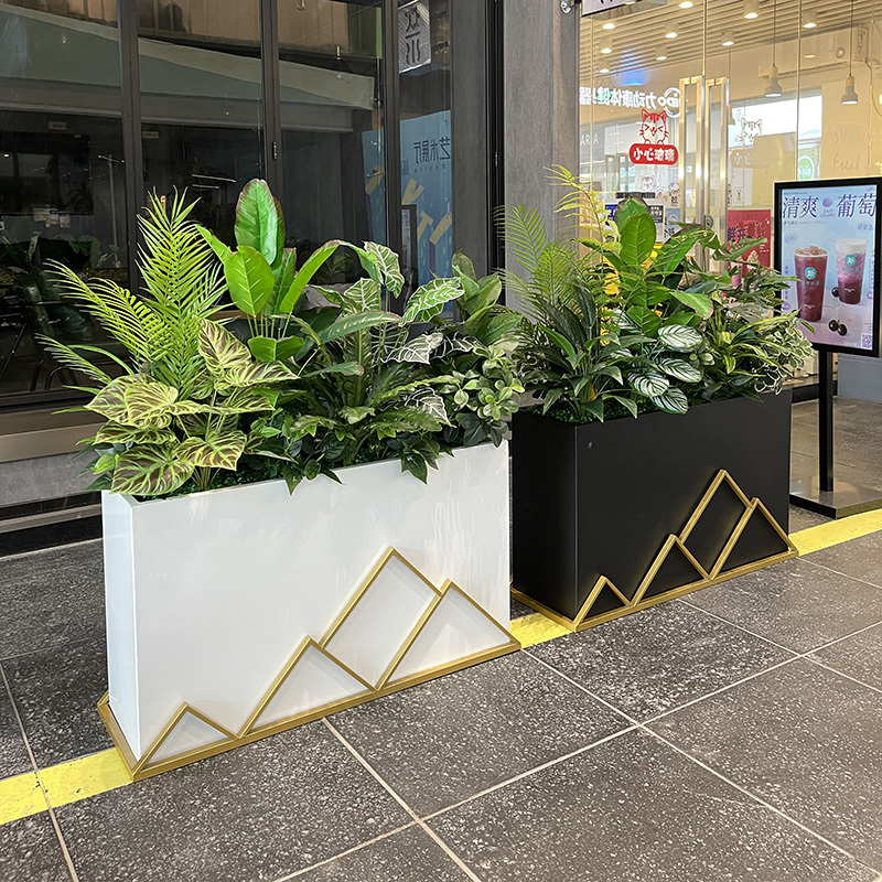 Outdoor Flower Boxes, Simulated Green Plant Landscaping, Shop Entrance Greening Decoration, Milk Tea Shop, Clothing Store, Plant Partition Fence