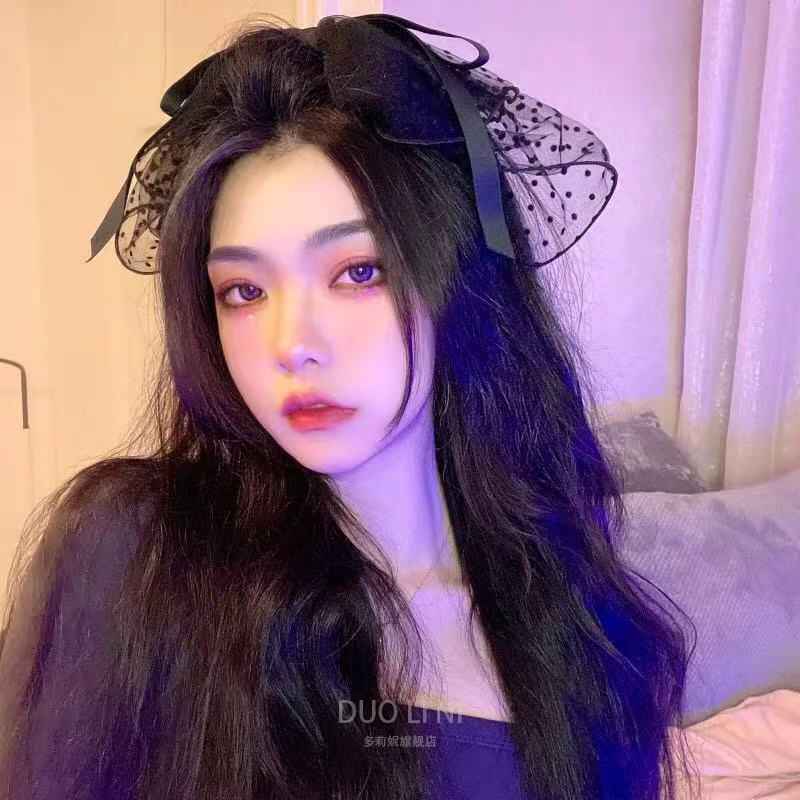 Black Lace Veil Big Bow Hairpin Top Clip Back of Head Clip Forest Style Super Fairy Hairpin Mesh Hair Accessories for Women Black Lace Veil Big Bow Hairpin Top Clip Back of Head Clip Forest Style Super Fairy Hairpin Mesh Hair Accessories for Women