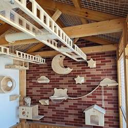 Cat Climbing Rack Wall Cat Air Corridor Large Luxury Wall Space Capsule Wooden Cat Rack Not High