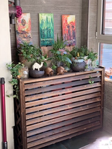 Outdoor balcony storage rack air conditioner outdoor unit protective cover louver grille anti-corrosion wood blocking decorative beautification windshield