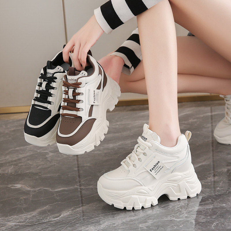 8cm Height-Increasing Dad Shoes for Women, 2025 New Model, This Year's Popular Hot-Selling Shoes, Small Size Women's Shoes, Sports White Sneakers