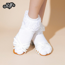 Girls Lace Princess Socks Summer Mesh Thin Performance Latin Dance Socks Pure Cotton White Childrens Socks Cute