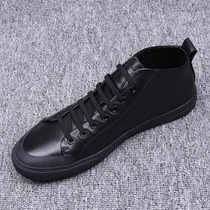 2022 autumn and winter trend mens leather breathable fashion casual shoes trendy European station all-match sneakers casual leather shoes