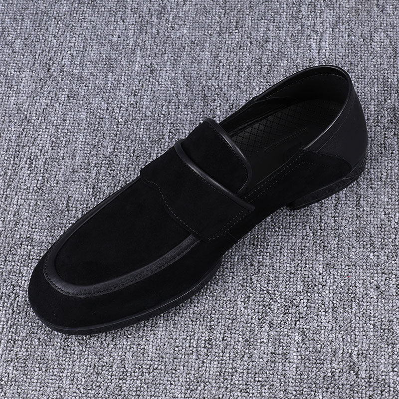 2022 new autumn and winter business casual leather shoes men's trend frosted leather men's shoes breathable slip-on casual shoes