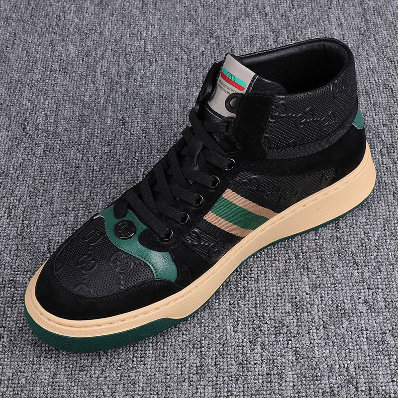 European station high - gang men's shoes 2023 new leather plate shoes classic high - quality fashion casual shoes and tide shoes