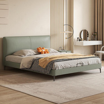 Italian light luxury master bed 2022 new modern simple leather art bed minimalist soft cover wedding bed double bed