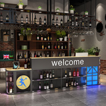 Retro industrial style cashier shop restaurant front desk reception desk bar table bar table corner milk tea shop counter