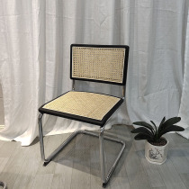 Retro woven rattan chair designer back chair restaurant furniture Vasily medieval chair cafe wrought iron leisure chair