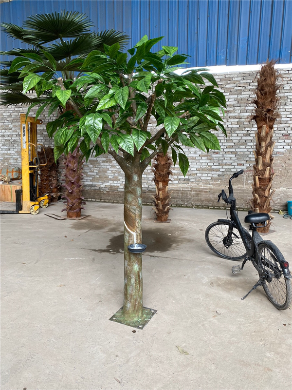 Simulated Rubber Tree, Fake Rubber Tree, Fiberglass Tree, Rubber Garden Museum Exhibition Hall Floor Decoration and Landscaping Props