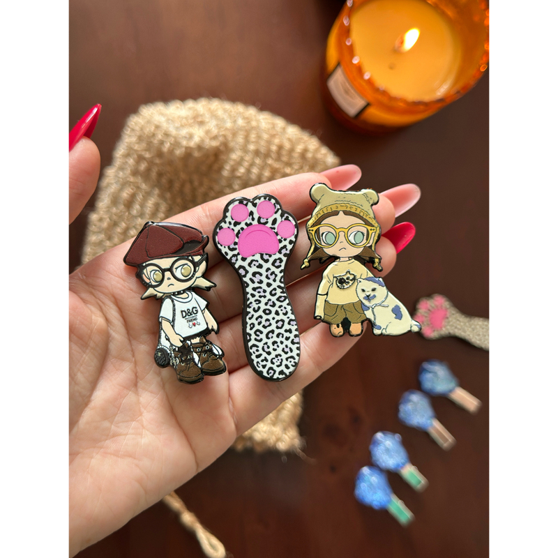 Real Shot of Kawaii Cartoon Hair Clips Made of Acetate, Unique Girly Hairpins with Niche Design, Exquisite and Cute for a Loli Style