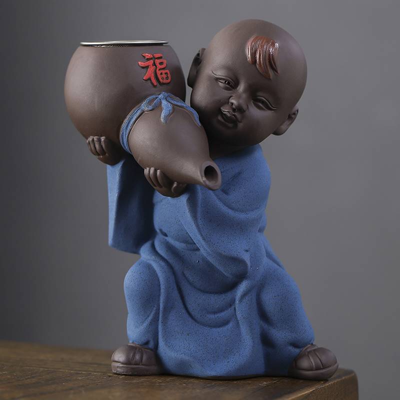 Tea Darling Little Monk Kid Tea Leak Tea Filter Purple Sand Tea Tray Teapot Tea Table Swing Piece Kung Fu Tea Drinking Tea Channel Filter Cup-Taobao