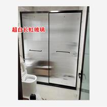 Extremely narrow shower room partition glass bathroom rust bathroom bath dry and wet separation straight-line bathroom stainless steel sliding shower door