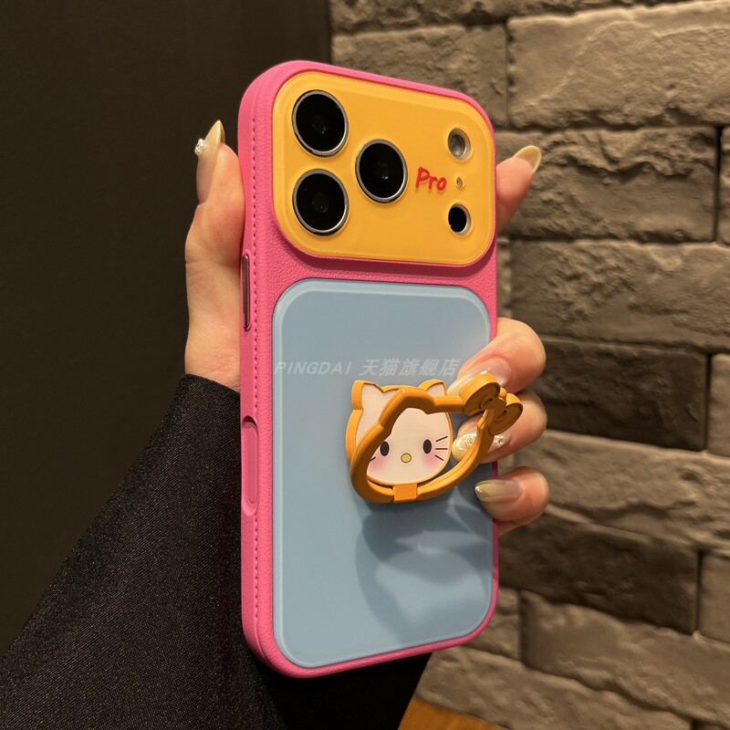 Phone Case Suitable for Apple 17 Pro with Large Window, Instantly Transforms into Contrasting Colors, Rose Orange and Blue, Cat Stand, iPhone 17 Pro Max Cute 17 Female Model 16 Pro Dopamine 16 Anti-Drop 15 Stylish Case Phone Case Suitable for Apple 17 Pro with Large Window, Instantly Transforms into Contrasting Colors, Rose Orange and Blue, Cat Stand, iPhone 17 Pro Max Cute 17 Female Model 16 Pro Dopamine 16 Anti-Drop 15 Stylish Case