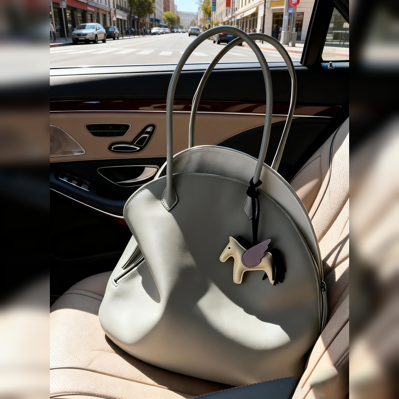 2026 New Tote Bag, Gray, High-End, Light Luxury, Niche, Single Shoulder, Crossbody, Handbag, Shell-Shaped Small Bag for Women