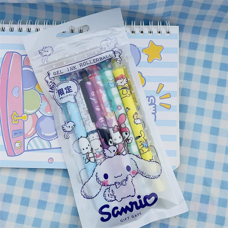 6ШТ kawaii Санрио нейтральная ручка Киннаморолл Май Мэдоли Куроми
