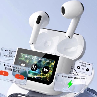 闻卡彩屏触控降噪半入耳蓝牙耳机