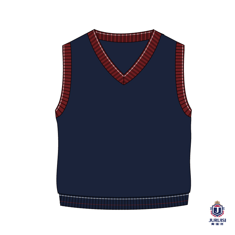 Red and Blue Knitted Vest