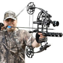 Military villain dual-purpose steel ball bow compound bow military stick bow and arrow shooting archery competition outdoor short-axis slingshot