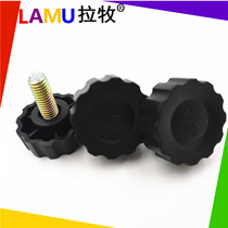 Hand-tightened rubber head carbon steel screw round knurled hand-tightened screw star knob handle matte rubber head M5M6