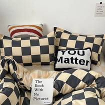 Pair of pillowcases for single person cute and stain-resistant new style simple student dormitory stall pillowcase pillow leather