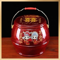 Children and grandchildren bucket dowry wedding supplies wedding red bucket egg container happy to have a baby early