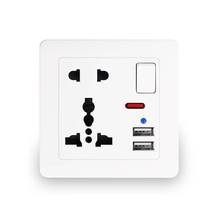 13A British five-hole multi-function panel with switch 146 type double dual-position international hole British standard USB plug