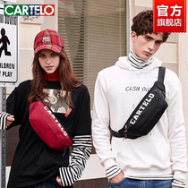 Crocodile mens chest bag canvas bag Korean style shoulder bag crossbody bag running mens bag sports casual trendy waist bag women