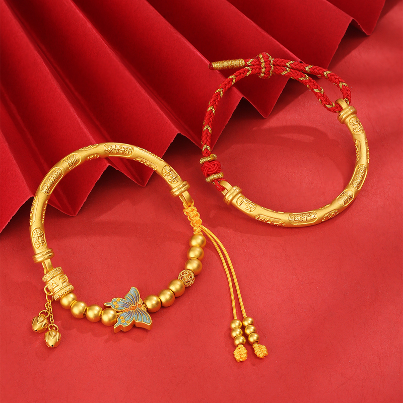 Gold Bracelet for Women, Pure Gold 999, Traditional Style, Half Bracelet, Curved Tube Bracelet, Gift for Wife or Girlfriend, Birthday Present